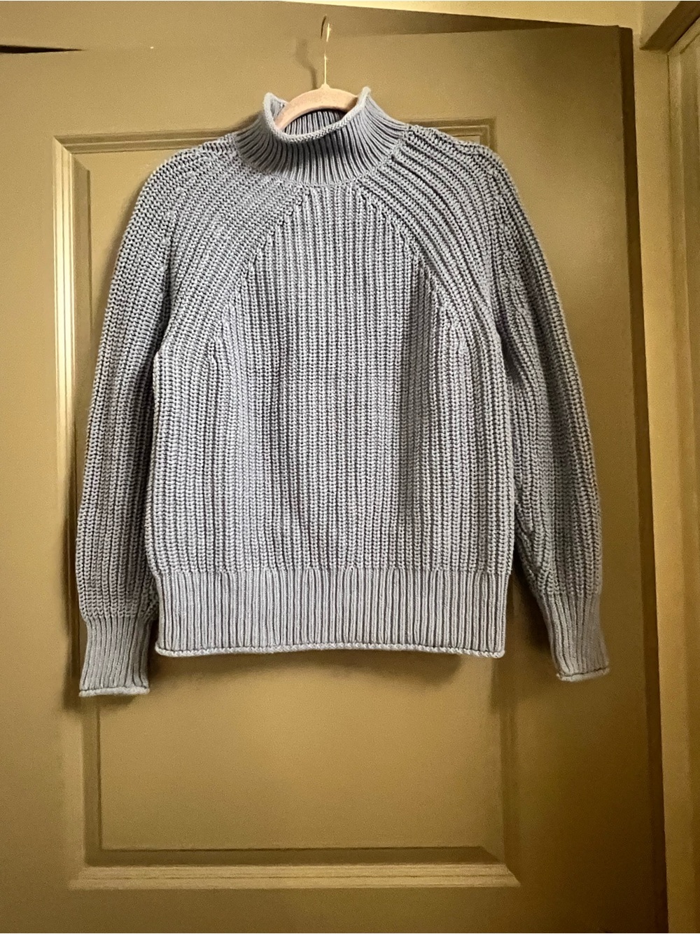 J Crew Roll neck Sweater Cotton Small Blue - Picture 2 of 4
